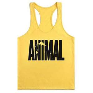 Waylongplus camiseta deportiva de tirantes para hombre con texto Animal 